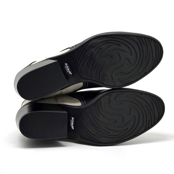 Dr. Scholl's Lasso Western Ankle Bootie Black and Off White Faux Leather Size 7 - Picture 10 of 11